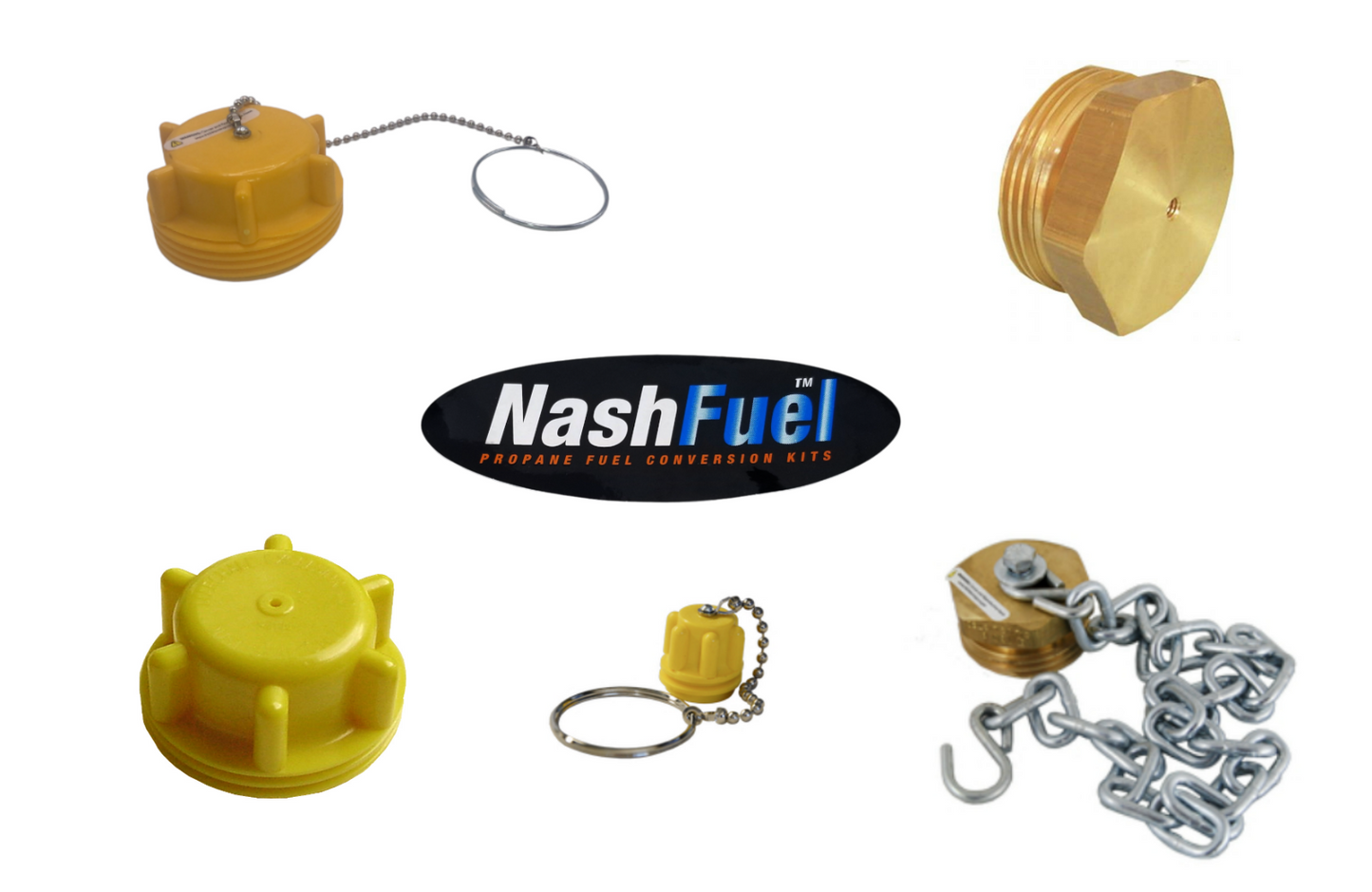 Male Acme Brass Plastic Cap Plug 1-1/4" 1-3/4" 2-1/4" 3-1/4" Propane Hose Tank