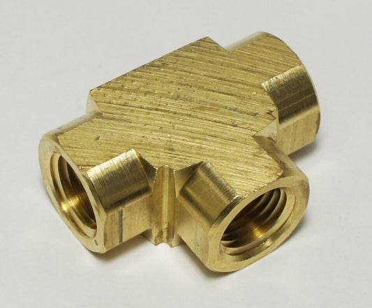 TEE FEMALE 1/4" NPT PIPE THREAD PROPANE NATURAL GAS FITTING LPG