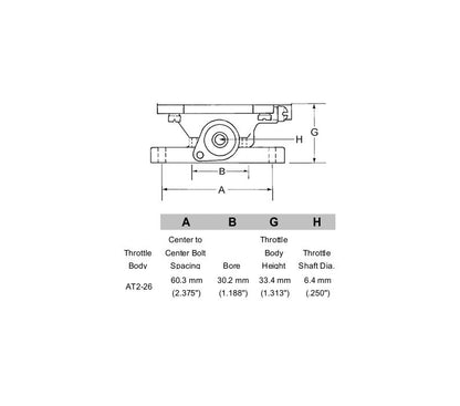 AT2-26 PROPANE THROTTLE BODY FOR CA55 CA 55 MIXER CARBURETOR PLATE