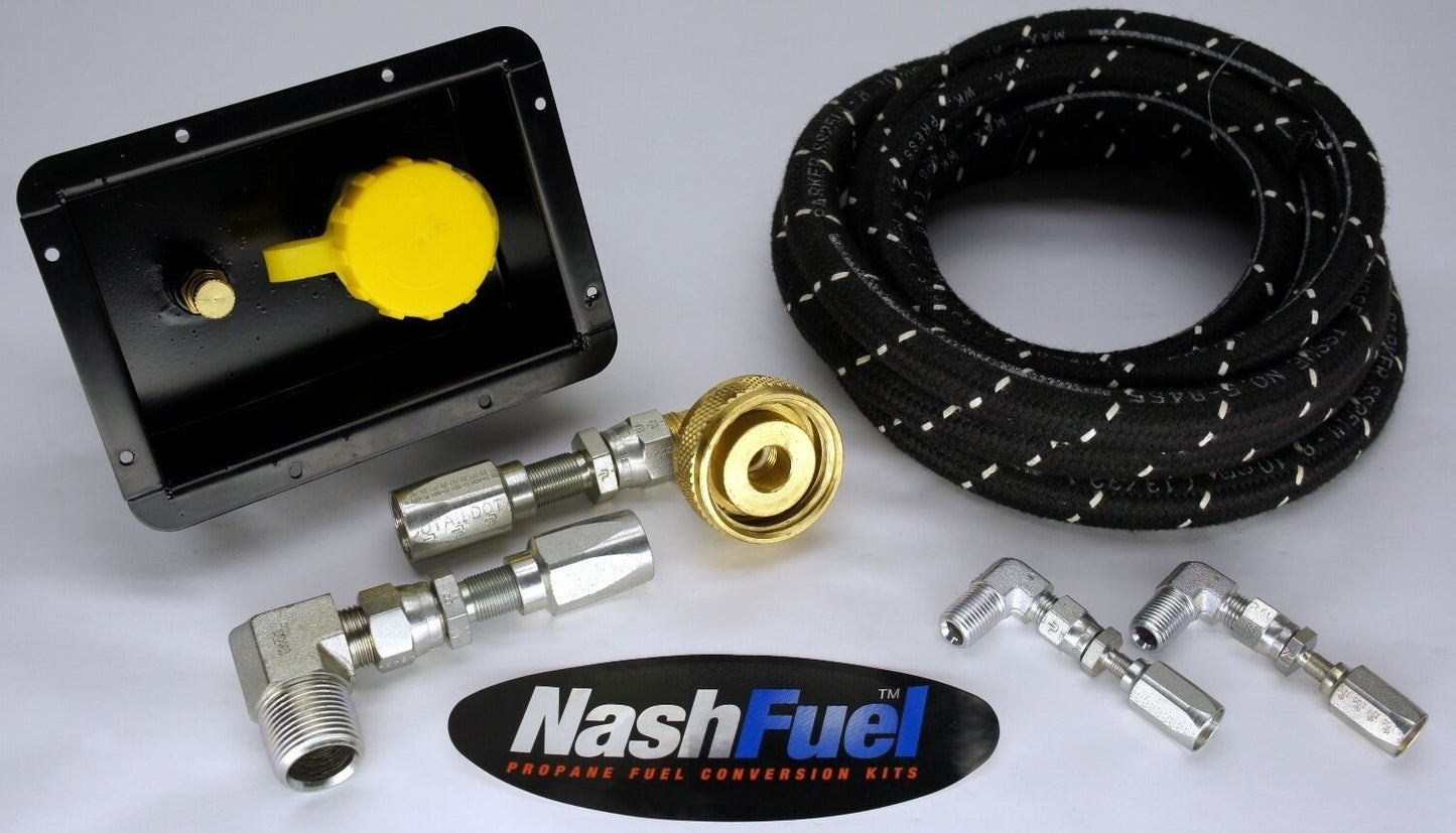 12FT PROPANE REMOTE FILL KIT WITH MOUNTING RECEPTACLE RV MOTORHOME AUTOGAS LPG