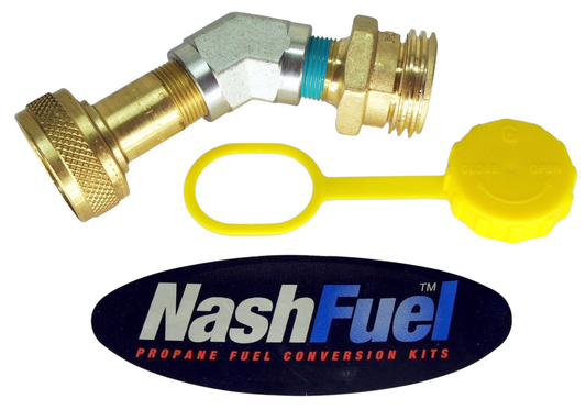 45 Degree Propane Fill Filler Valve Extension Adapter 1-3/4" Motorhome VW Camper