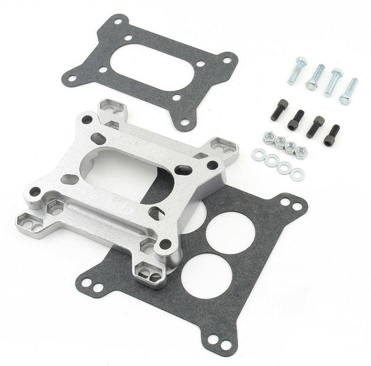 ADAPTER 2 BARREL TO 4 BARREL INTAKE MANIFOLD CARBURETOR THROTTLE PLATE TWO FOUR